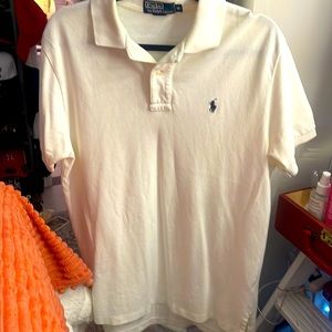 White Men’s polo by Ralph Lauren medium collared shirt